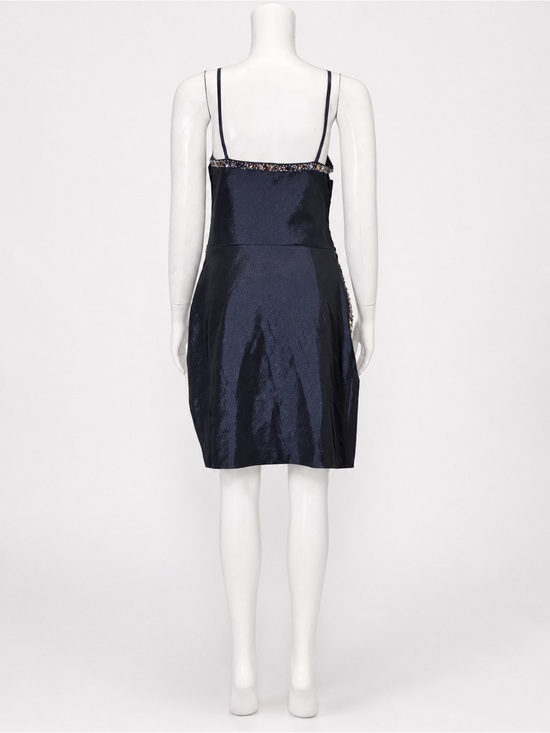 Dresses & Skirts - Navy Satin Spaghetti Strap Cocktail Dress